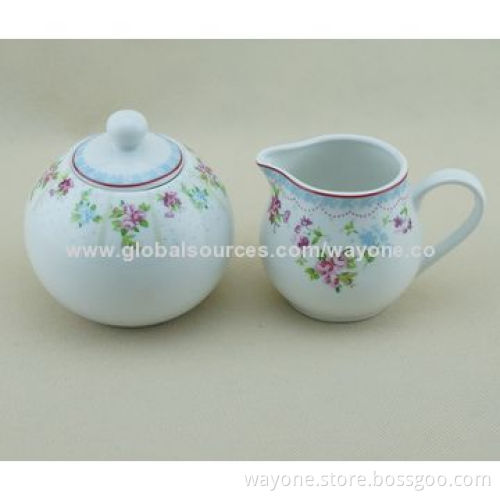 340mL ceramic sugar pot in white color glazed more colors and designs workable food dishwasher-safe